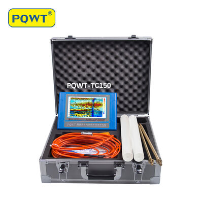 Máy dò nước ngầm PQWT-TC150 với độ sâu phát hiện 150m, Màn hình cảm ứng 7 inch và Pin lithium có thể sạc lại