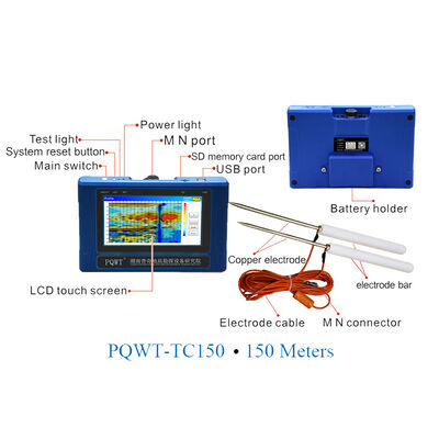 PQWT-TC150 Máy phát hiện nước lỗ khoan đo điện trở 150m Máy phát hiện nước máy dò dưới lòng đất