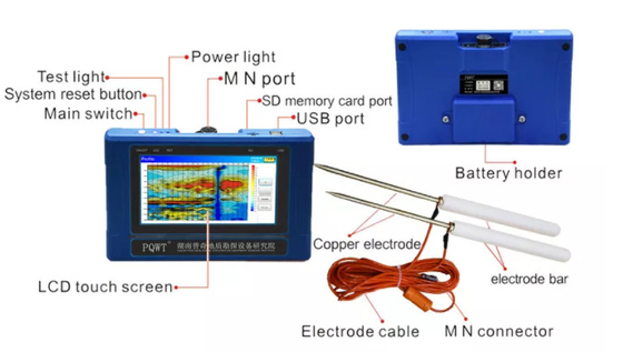 Máy dò nước địa vật lý PQWT-TC500 500 mét Công suất 4000mAh