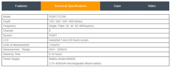 PQWT-TC700 Máy tìm nước tầm xa 600m Khảo sát địa vật lý cho nước ngầm