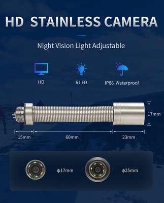 Hệ thống kiểm tra đường ống dẫn nước 10M Đầu máy ảnh 17MM Màn hình LCD 4.3 inch