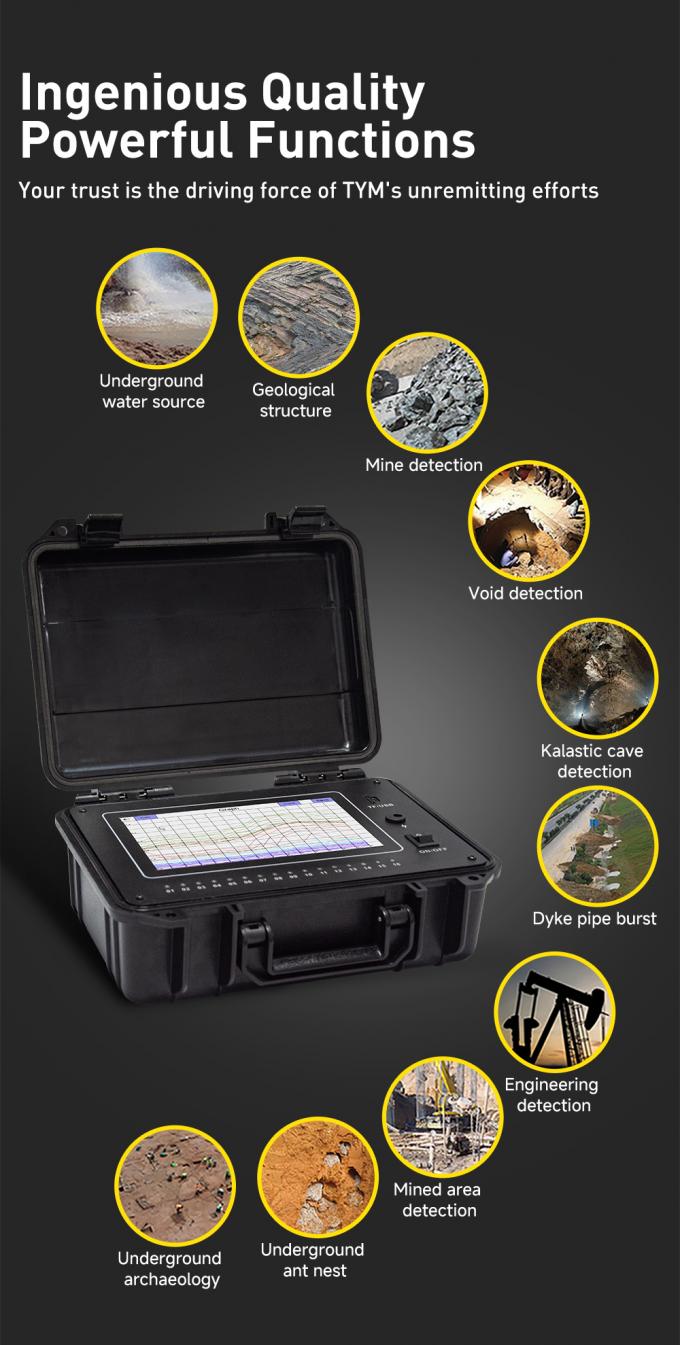 TYM D Series 500m Well Water Detector Underground Finder 16 kênh Thiết bị khảo sát địa vật lý 2