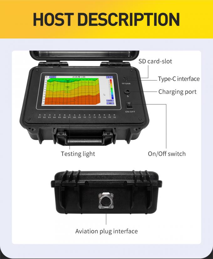 TYM D Series 500m Well Water Detector Underground Finder 16 kênh Thiết bị khảo sát địa vật lý 7